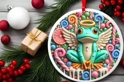 Round Christmas Ornament Sublimation|Clipart Product Image 1