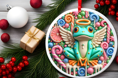 Round Christmass Ornament PNG Product Image 2