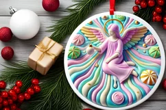 Round Christmas Ornament Sublimation|Clipart Product Image 1