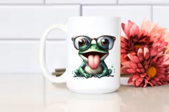 Funny Frog Portrait Watercolor Clipart Product Image 2