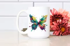 Vibrant Watercolor Butterfly PNG Product Image 2