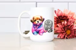 Simple Vibrant Baby Dog with Grave | Clipart Product Image 2