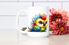 Funny Watercolor Baby Parrot Clipart Product Image 2