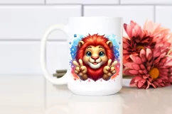 Vibrant Lion Victory Watercolor Clipart Product Image 2