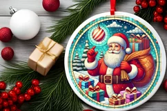 Round Christmas Ornament Sublimation|Clipart Product Image 1