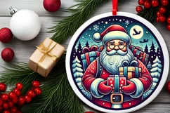 Round Christmas Ornament Sublimation|Clipart Product Image 1