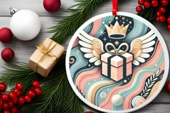 Round Christmas Ornament Sublimation|Clipart Product Image 1