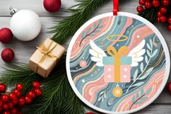 Round Christmas Ornament Sublimation|Clipart Product Image 1