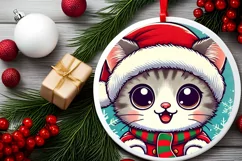 Round Christmas Ornament Sublimation|Clipart Product Image 1