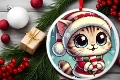 Round Christmas Ornament Sublimation|Clipart Product Image 1