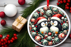 Round Christmass Ornament PNG Product Image 2