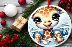 Round Christmas Ornament Sublimation|Clipart Product Image 1