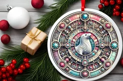 Round Christmas Ornament Sublimation|Clipart Product Image 1
