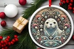 Round Christmas Ornament Sublimation|Clipart Product Image 1