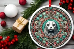 Round Christmas Ornament Sublimation|Clipart Product Image 1