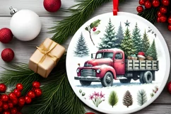Round Christmas Ornament Sublimation|Clipart Product Image 1