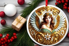 Round Christmas Ornament Sublimation|Clipart Product Image 1