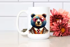 Vibrant Bear Portrait Watercolor Clipart Product Image 2