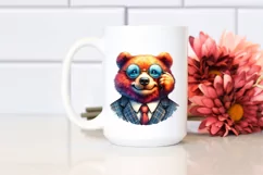 Vibrant Bear Portrait Watercolor Clipart Product Image 2