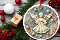 Round Christmas Ornament Sublimation|Clipart Product Image 1