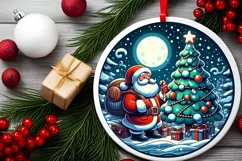Round Christmas Ornament Sublimation|Clipart Product Image 2