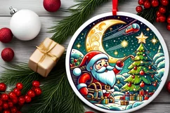 Round Christmas Ornament Sublimation|Clipart Product Image 2