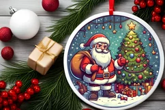 Round Christmas Ornament Sublimation|Clipart Product Image 2