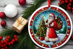 Round Christmas Ornament Sublimation|Clipart Product Image 2