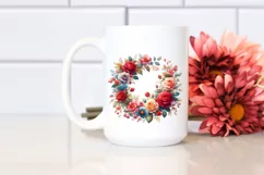 Colorful Red Roses Floral Frame PNG Product Image 2
