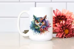 Vibrant Watercolor Owl PNG Product Image 2