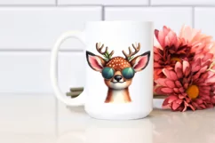 Detailed Deer Portrait Watercolor Clipart Product Image 2