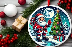 Round Christmas Ornament Sublimation|Clipart Product Image 2