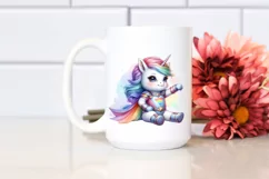 Baby Unicorn Posing as Hero PNG Product Image 2