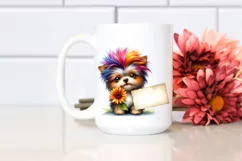 Goofy Dog with Flower, PNG Product Image 2