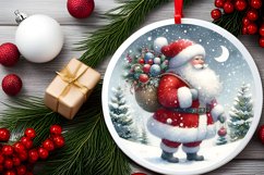 Winter Santa Round Sublimation PNG Product Image 2