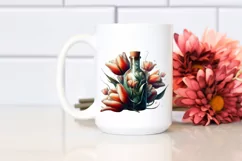 Abstract Bottle Large Tulip Watercolor Clipart Product Image 2