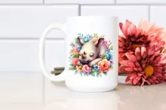 Colorful Baby Rhino Sleeping in a Flower Product Image 2