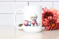 Watercolor Pastel Bichon Frise PNG Product Image 2
