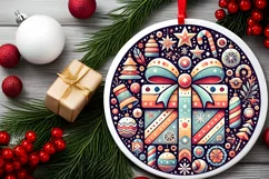 Round Christmas Ornament Sublimation|Clipart Product Image 2