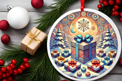 Round Christmass Ornament PNG Product Image 2