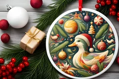 Round Christmas Ornament Sublimation|Clipart Product Image 2
