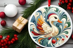 Round Christmas Ornament Sublimation|Clipart Product Image 2