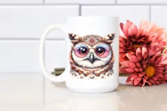 Cute Owl Portrait in Detailed Watercolor | Funny Clipart Product Image 2