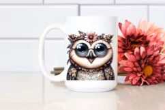 Cute Owl Portrait in Detailed Watercolor | Funny Clipart Product Image 2