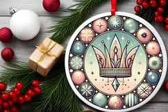 Round Christmas Ornament Sublimation|Clipart Product Image 1