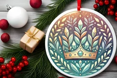 Round Christmas Ornament Sublimation|Clipart Product Image 1