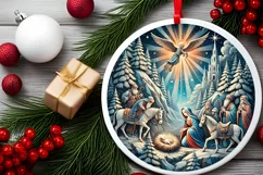 Round Christmas Ornament Sublimation|Clipart Product Image 1