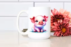 Vibrant Cute Baby Pig | Sublimation | Clipart Product Image 2