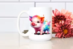 Vibrant Cute Baby Pig | Sublimation | Clipart Product Image 2