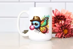 Colorful Butterfly with Chewing Gum | Quirky Style Clipart Product Image 2